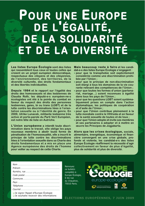 Pour une Europe de l'égalité, de la solidarité et de la diversité